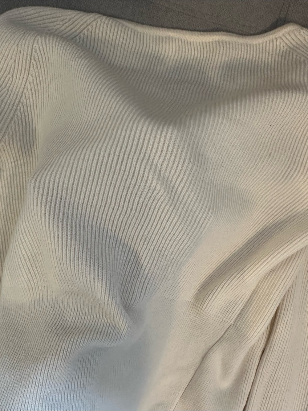 Reformation Ivory Ribbed Button-Front Cardigan - Picture 8 of 9